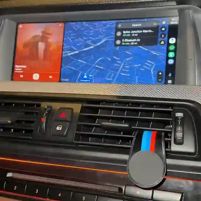 A dashboard screen showing a freshly fitted in-car display